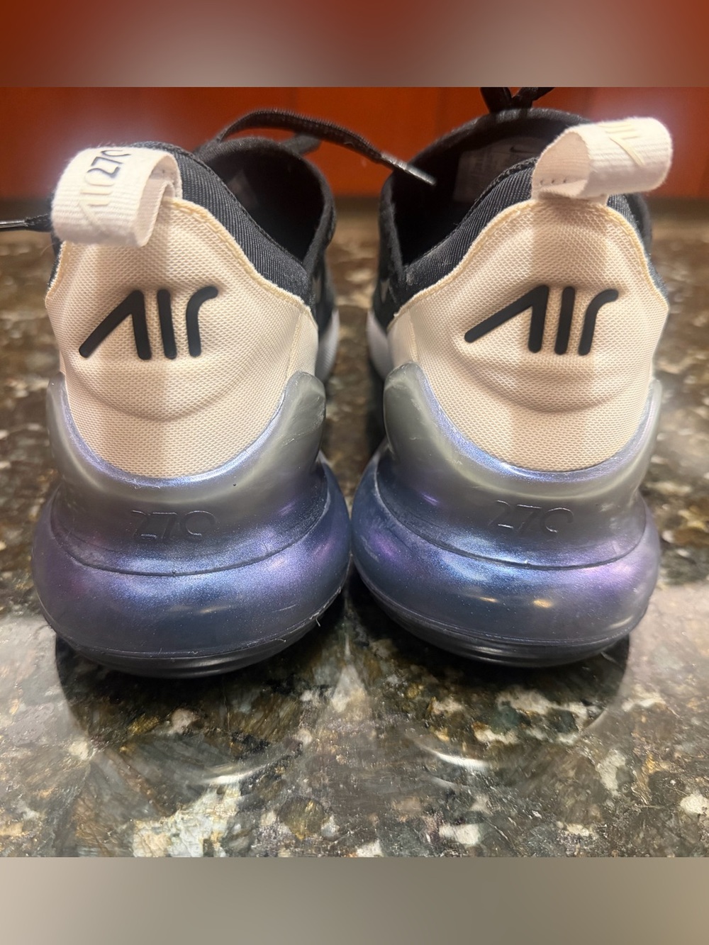 Nike Wome’s Black and White Air Max 270-Style Sneaker - Picture 5 of 6